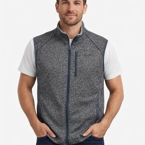 Eddie Bauer Men's Fleece Vest Size Large Gray Full Zip